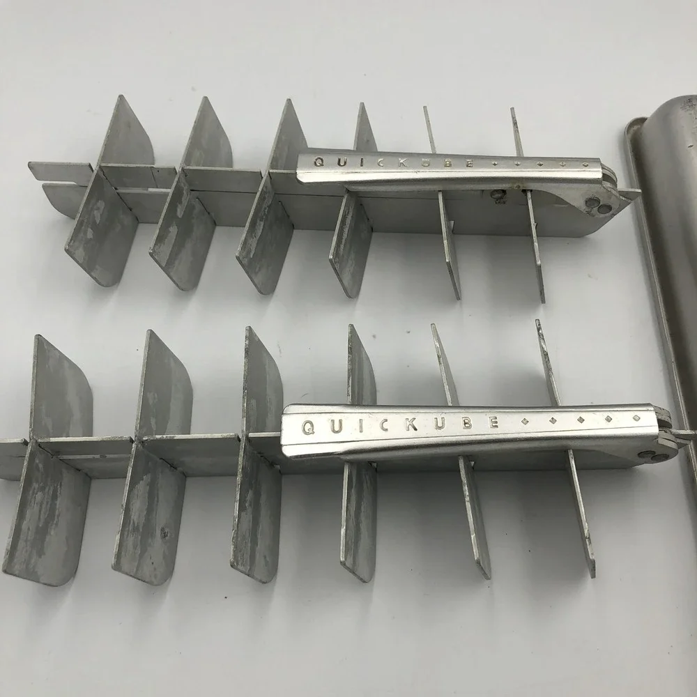 Vintage Double Fridgidaire Ice Cube Tray Quickube Aluminum Metal Quick‎ Release